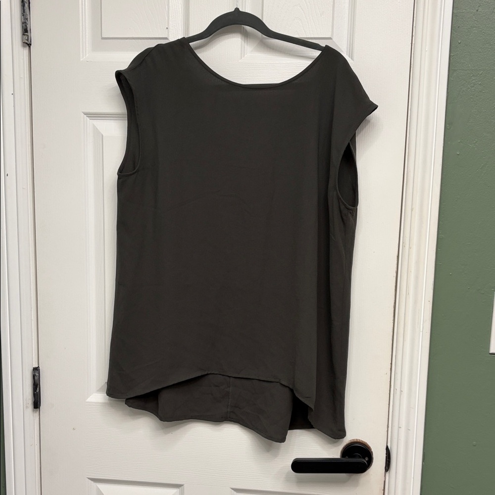 Halogen Olive Green Draped Sleeveless Tank